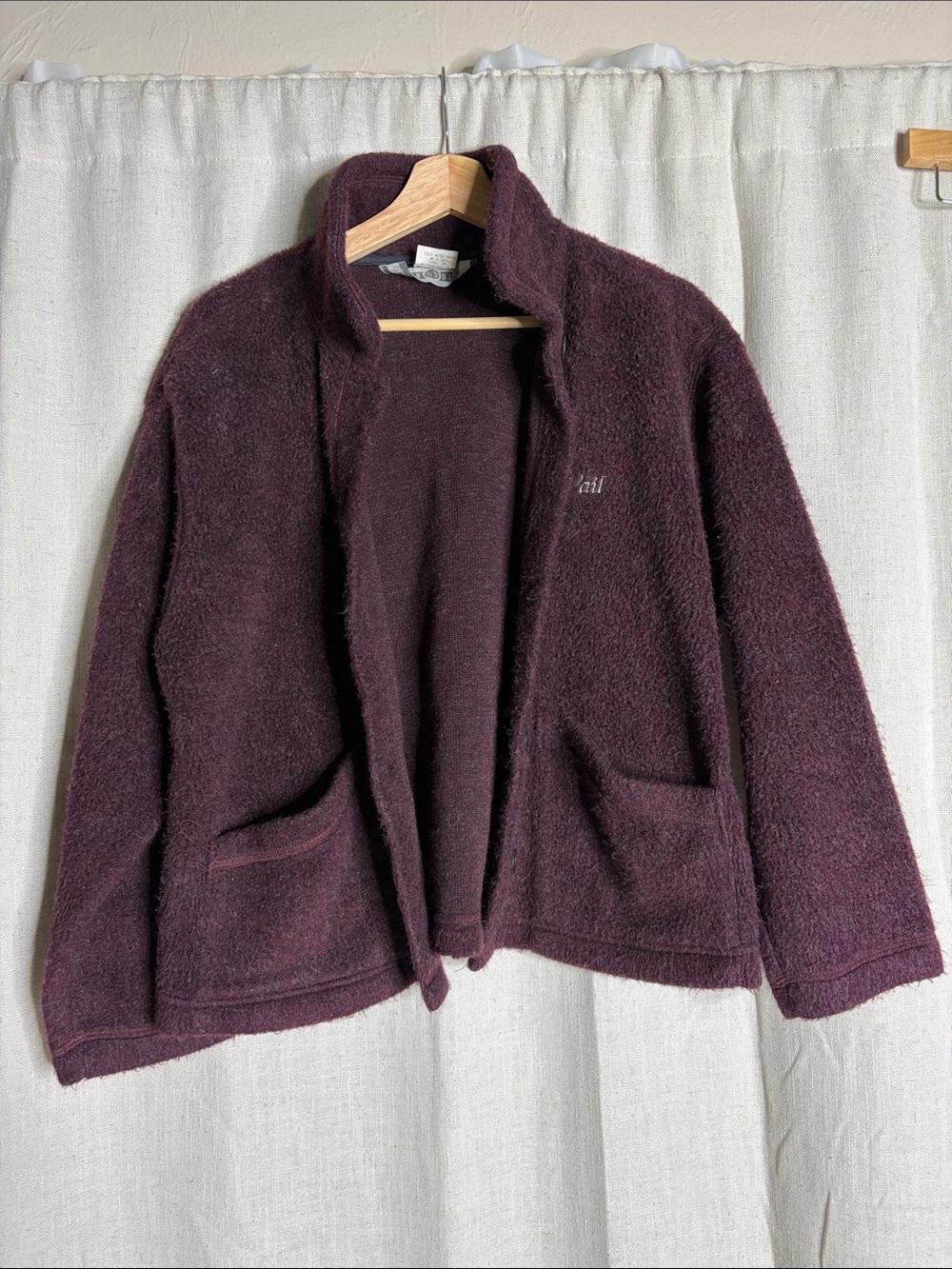 Women’s Plush Open-Front Cardigan Sweater — Deep Plum